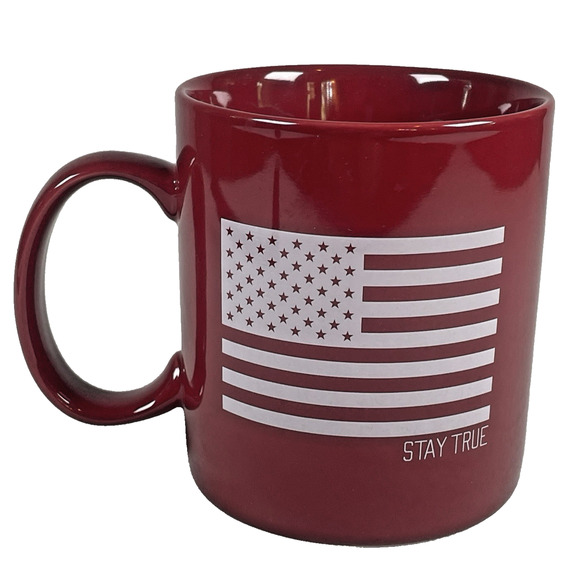Life Is Good Home Red Stay True USA Flag Large Ceramic Coffee Tea Mug Cup - Picture 1 of 6